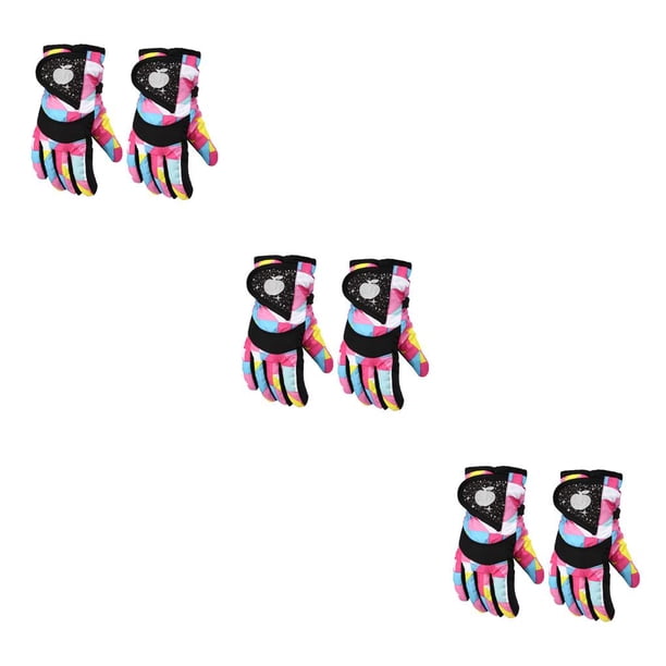 Inteprter 2 piezas de guantes de nieve para niños, antideslizantes, cálidos, impermeables, prácticos mitones de rendimiento, suministros para exteriores Type1 NO1 Inteprter CBP221124