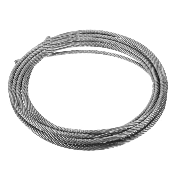 Unique Bargains 3/16" (5mm) 20ft (6M) 304 Stainless Steel Cable Wire Rope 7 x 19 Strands for Decking Railings