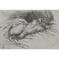 thumbnail image 2 of Eugène Delacroix 24x17 Black Ornate Framed Double Matted Museum Art Print Titled: Study of a Woman Seen from the Back (1833), 2 of 5