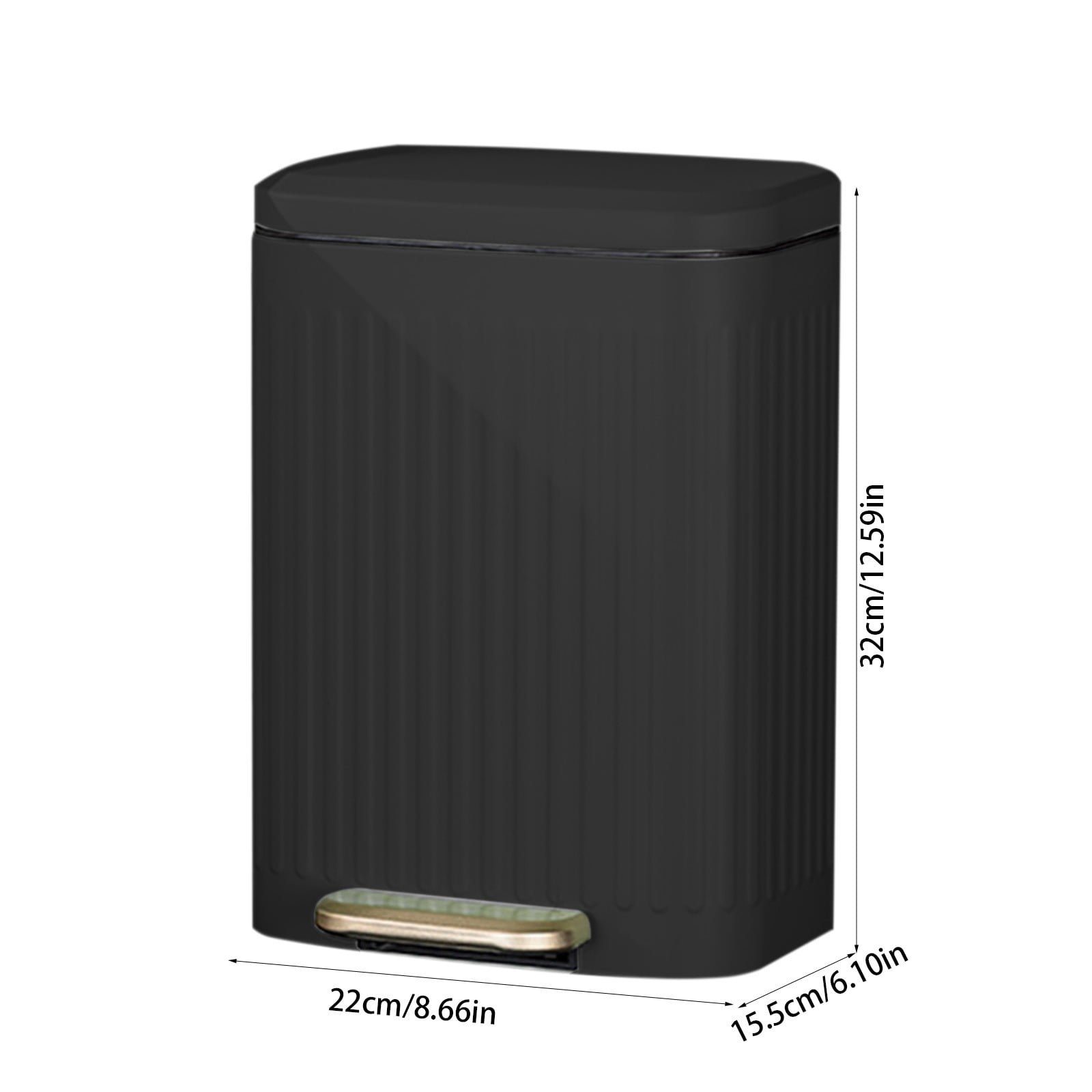 Elainilye Small Bathroom Trash Can with Lid, 2.8 Gallon Large Garbage Can for Cabinet Door, Plastic Waste Basket for Living Room, Toilet, Bedroom, Office Trash Can, Black