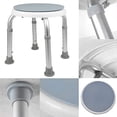 thumbnail image 3 of Taburete de ducha giratorio de 360°, altura ajustable, asiento de ducha ergonómico, pies antideslizantes, máx. Carga 136 kg, Taburete de baño, Silla de ducha, Asiento de baño giratorio Lumten, 3 of 5