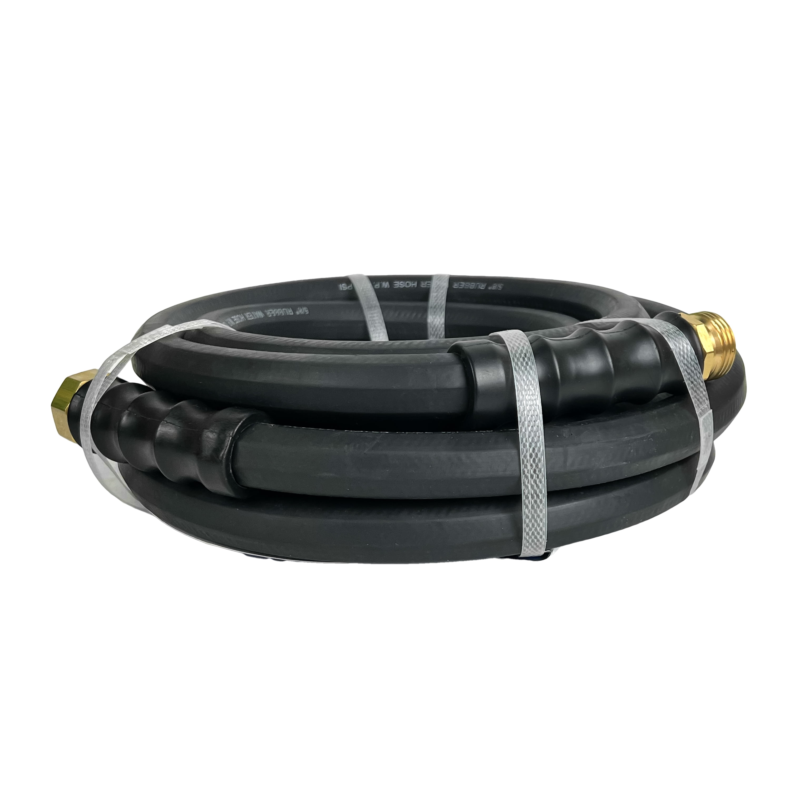 Impulse Rubber Water Hose 5/8" x 25 ft, 150 PSI Flexible Garden Hose, EPDM UV & Abrasion Resistant, Hot Water Compatible, Reinforced Polyester, Value Series Black