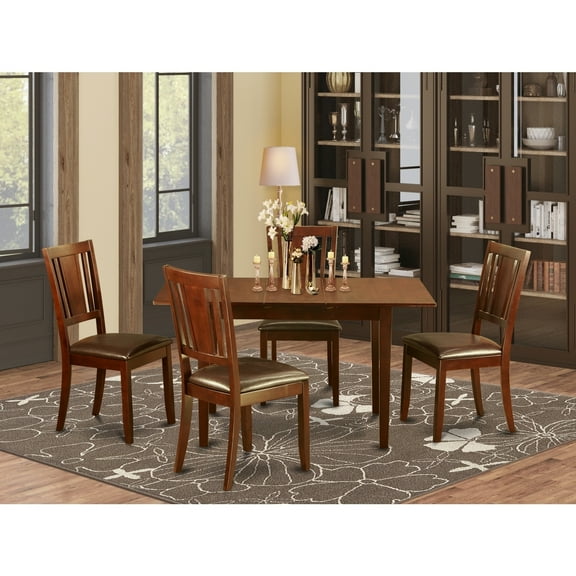 Elegant Dinette Set - Table with Leaf & Kitchen Chairs - Modern Dining Room Furniture