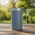 thumbnail image 4 of Ozark Trail 22oz Ceramic Lined Stainless Steel Insulated Coffee Mug with Magnetic Tritan Transparent Slider Lid, Blue, 4 of 10