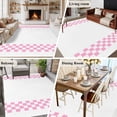 thumbnail image 5 of Minimalist Pink Washable Area Rug 5x7 Buffalo Check Plaid Farmhouse Farm Theme Low-Profile Large Area Rugs with Non Slip Backing Indoor Floor Carpet for Entrance Living Room Bedroom Home Office, 5 of 9