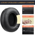 thumbnail image 3 of SOULWIT Lambskin Replacement Ear Pads Cushions for Beats Studio 2 & Studio 3 Wired & Wireless Headphones, Earpads with Noise Isolation Memory Foam, Added Thickness - Black, 3 of 5