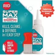 RID SuperMax Advanced Shampoo, Lice Treatment for All Hair Types, 3.4 oz