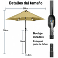 thumbnail image 3 of Sombrilla Para Jardin Con Luces Inclinacion + Cubierta, 3 of 5