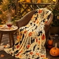 thumbnail image 6 of Sahpxhe Halloween Throw Blanket for Couch, All Over Print Web Pumpkin Soft Fleece Blanket for Cozy Couch Bed Home Party Decor White, 6 of 6