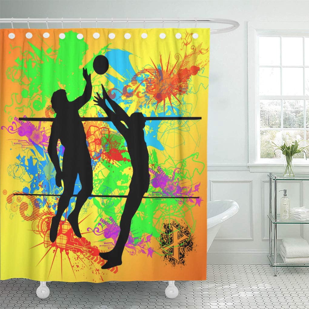 Yusdecor Player Volleyball Spike Net Beach Love Sports Bathroom Decor Bath Shower Curtain 66x72 Inch Walmart Canada