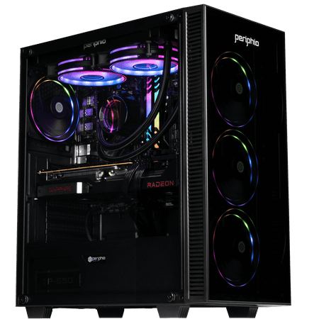 Periphio Firestorm Prebuilt VR Ready Gaming PC | AMD Ryzen 5 5600X (4.6GHz Turbo) | Radeon RX 6800 XT (16GB) | 1TB M.2 NVMe SSD | 16GB DDR4 RAM | Windows 11 Computer | WiFi + BT