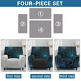 thumbnail image 6 of Xixirimido Blue Spider Web Recliner Slipcovers 4 Pieces Stretch Lazyboy Recliner Chair Cover Non Slip Recliner Couch Covers with Storage Pockets Furniture Protector, 6 of 8
