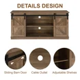 thumbnail image 2 of Aukfa Farmhouse Sliding Barn Door TV Stand for TVs up to 65",Tall Entertainment Center with Storage Cabinets,Brown, 2 of 9