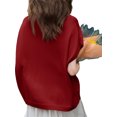 thumbnail image 5 of Short Sleeved Oversized Women Solid V-neck Casual Loose Knit Sweater Lightweight Button Tops, 5 of 6