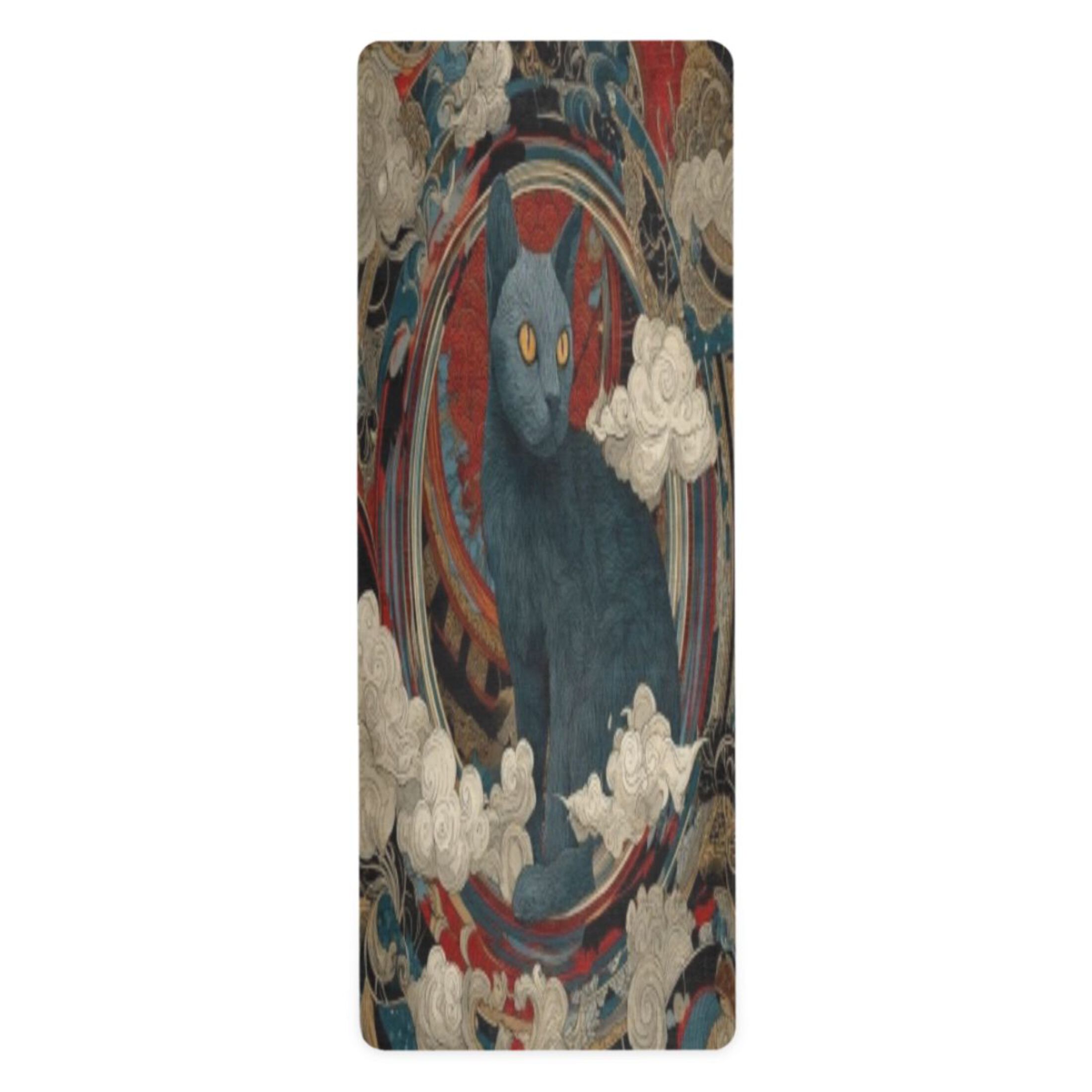 BZSMCE Yoga Mat Women Fitness Mat Ornate Gilded Dark Cat Pattern