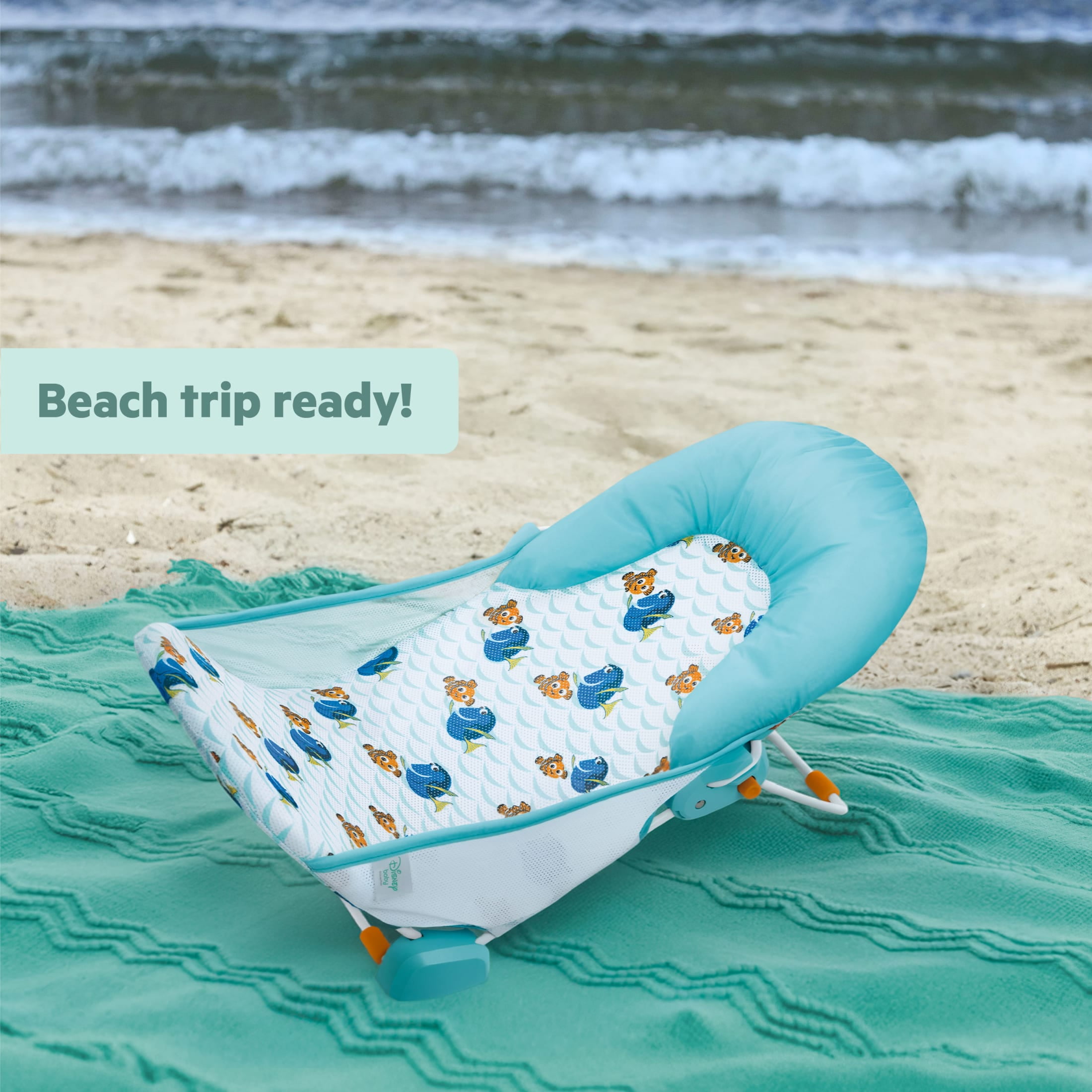 Disney Baby Finding Nemo Foldaway 2-Position Baby Bath Seat, Blue, Newborn