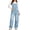 Light blue, variant on Women Sleeveless Denim Overall Pants Casual Loose Barrel Leg Jeans Jumpsuit with Pockets