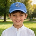 thumbnail image 2 of CAUYDY Toddler Boys Baseball Cap Baby Cap Sun Hat Print Dinosaur Pattern and Solid Color Hat for Kids Boy Girl (Sizes 3-8 Years,F02-Blue), 2 of 4