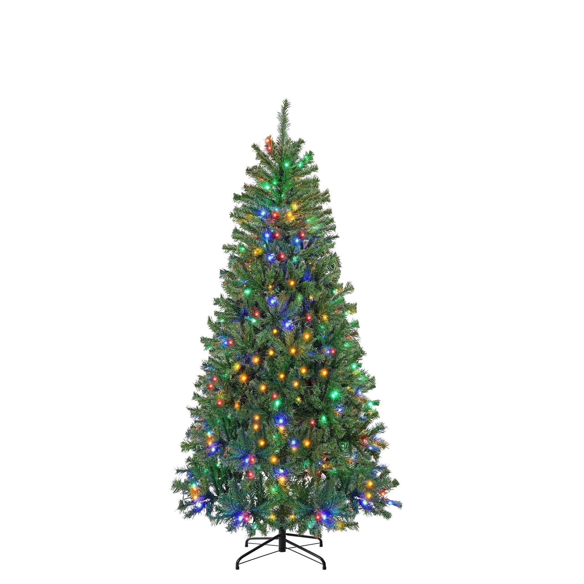 edx 4.5ft Pre-lit Christmas Tree, Prelighted Green Artificial Xmas Tree, With 120 Color Changing LED Lights & 347 Branch Tips, For Home, Office, Party Decoration