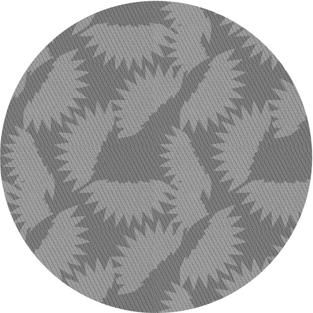 Ahgly Company Tapis Rond Lavable en Machine Intérieur Transitionnel Gris Fumé, 6 Pieds Rond