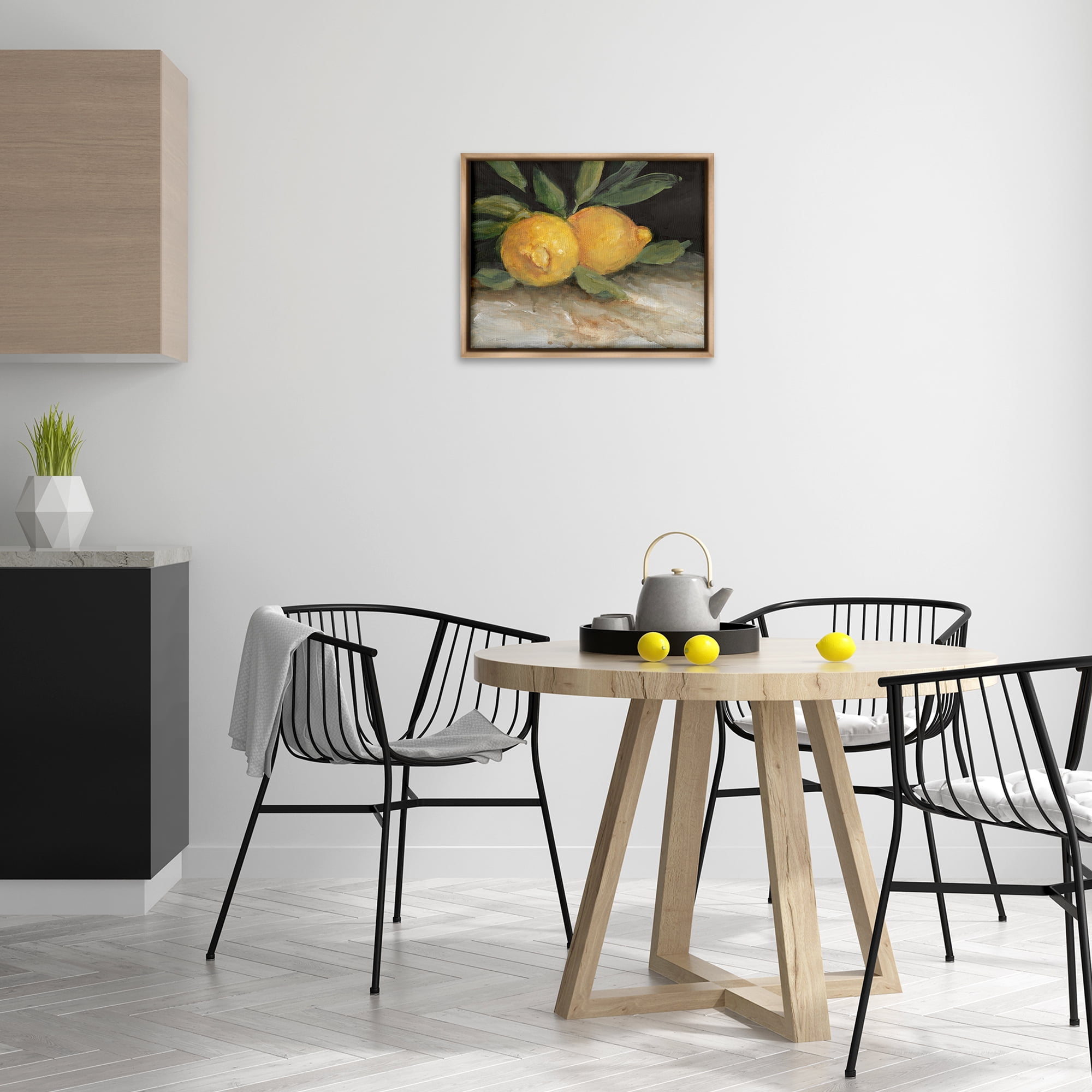 Stupell Industries Traditional Lemons Duo Food & Beverage Painting Brown Floater Framed Canvas Art Print Wall Art, 21 x 17