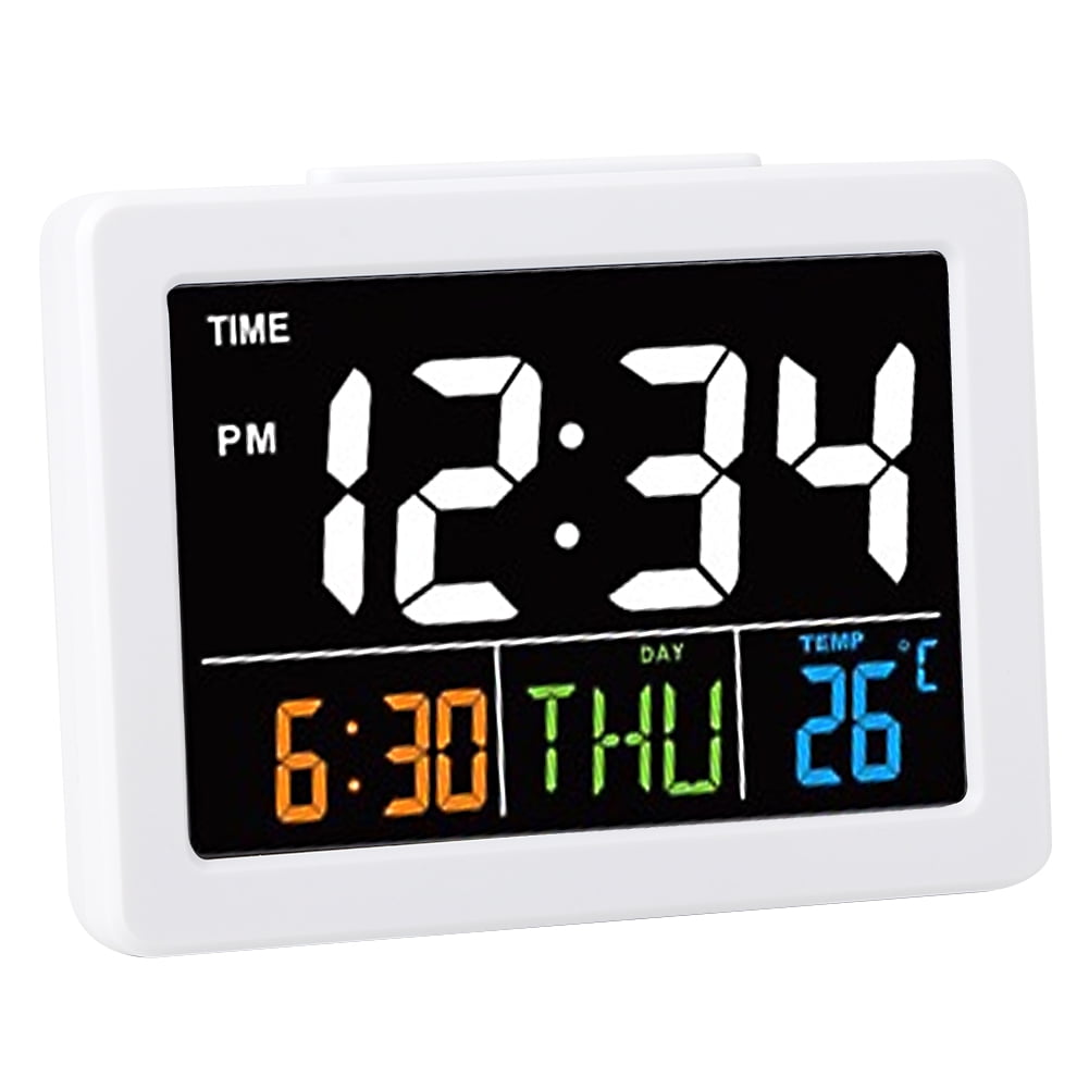 Details about   Large LCD Atomic Alarm Clock And Time Calendar Function DST Temperature Display 