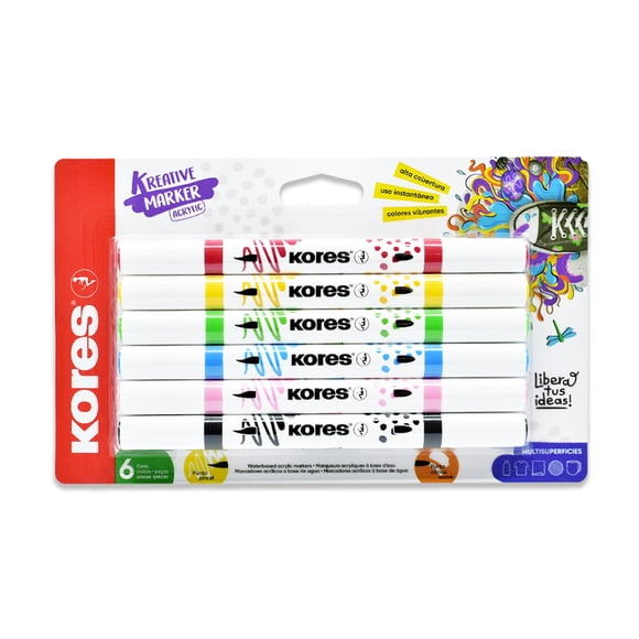 Marcadores Acrílicos Kores Kreative Marker 6 Piezas