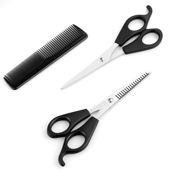 Tutuviw Hair Cutting Scissors Thinning Shears - Professional Barber Sharp Hair Scissors Hairdressing Shears Kit Accessories for Cutting Styling Hair for Women Men Pet- 3 Pcs