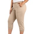 thumbnail image 3 of Ihhxva Women's Plus Size Capri Pants 3/4 Length Elastic Waist Pockets Stretchable Straight-Leg Summer Casual Lounge XL-5XL, 3 of 9