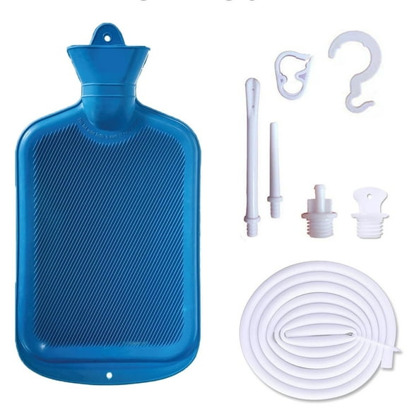 2L Rubber Hot Water Bottle, Hot Water Bag For Hot Compress Combination Douche & Reusable Enema Kit Cleansing ﻿