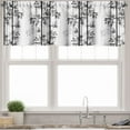 thumbnail image 3 of Ambesonne Tree of Life Valance & Curtain, Monochrome Tree Leaves, 55"x36", White and Black, 3 of 6