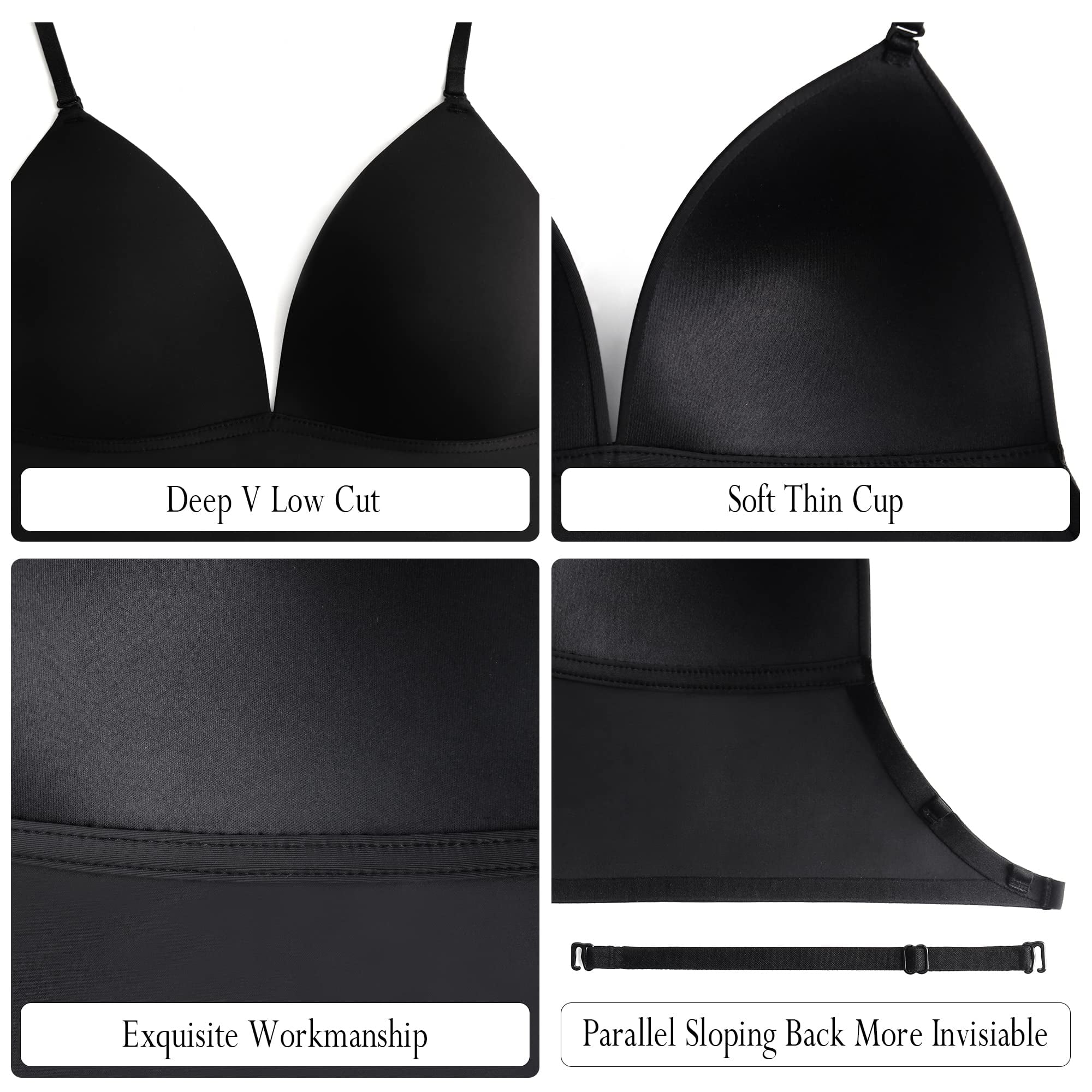 Sexy Low Back Bralette for Women Girls Wedding Dress Convertible Lift Bras  Underwear Ladies Low Cut Bra (Color : Black, Size : 80/36A) : :  Clothing, Shoes & Accessories