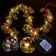 thumbnail image 3 of Morttic Christmas Garland with Lights, 5.9ft 20LED Red Berry Garland Christmas Decoration for Indoor Outdoor Home Fireplace Decor, 3 of 8