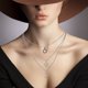 thumbnail image 4 of 3 unids estrella luna sol colgante clavícula cadena collar amigos familia joyería regalo, 4 of 5