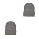thumbnail image 1 of Minnieouse Beanie Caps Sombreros de punto Protección más cálida Elástico Hip Hop Headwear Bonnet Otoño Invierno Correr cáñamo gris claro gris cáñamo claro 2piezas Minnieouse CBP300198, 1 of 6