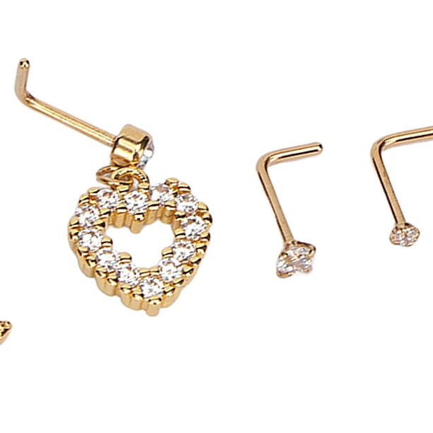Nose Piercing Stud 6pcs Nose Stud for Small Nose Studs L Shape Nose Stud Built for Precision