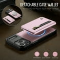 thumbnail image 6 of TECH CIRCLE For Apple iPhone 16 Plus PU Leather Protective Case with Card Pocket, Magnetic Detachable Walle Back Covert, Cash Slot, Anti-Scratch, Shock-Absorbent, Qi Wireless Compatible,Pink, 6 of 12