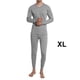 thumbnail image 4 of Guardurnaity Calzoncillos largos Ropa interior térmica Color sólido Cuello Ropa de abrigo Camisetas de manga larga Pantalones transpirables conjuntos de ropa Gris claro SG, 4 of 6