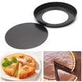 thumbnail image 4 of 9 Inch Flan Fluted Tin Tart Pie Pan Cake Baking Tray Non Stick Loose Base Mold, 4 of 8