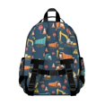 thumbnail image 3 of Excavator and Dump Truck Blue Pattern Cute School Backpack Bag for School with Padded Back and Adjustable Shoulder Straps 15.25"x11.5"x5.25", 3 of 5