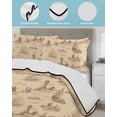 thumbnail image 4 of Quilts Twin Size Bedding Set, Nautical Ship Lightweight Quilted Comforter, Farmhouse Retro Ocean Coastal Lighthouse Map Soft Reversible Bedspread Coverlet with Pillow Covers for All Season, 68" x 86", 4 of 7