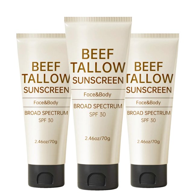 Protector solar Outccogo Beef Tallow SPF30, 210 ml, paquete de 3
