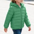 thumbnail image 6 of Kids Hooded Puffer Jackets Full Zip Lightweight Quilted Winter Coats for Boys Girls 4-14Y Solid Warm Outerwear (6T, Green), 6 of 8