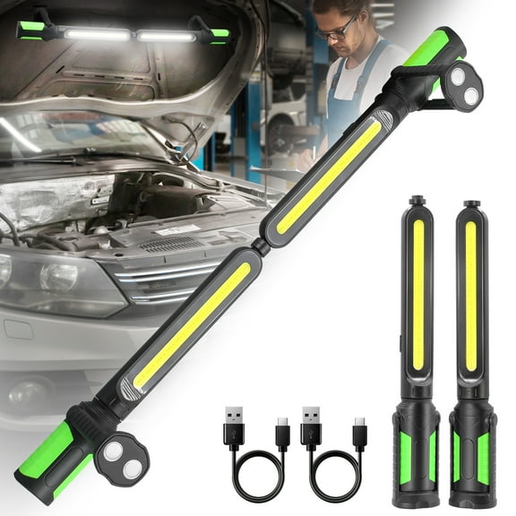 SideKing 2400LM Rechargeable Underhood Work Light – Magnetic LED Work Light, Portable Mechanic Light, Cordless Jobsite Light for Garage, Workshop, Car Repair, Emergency