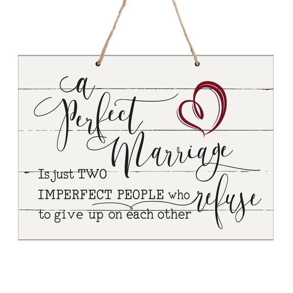 Lifesong Milestones Inspirational White Shiplap Wedding Wall Sign 12x15in - A Perfect Marriage