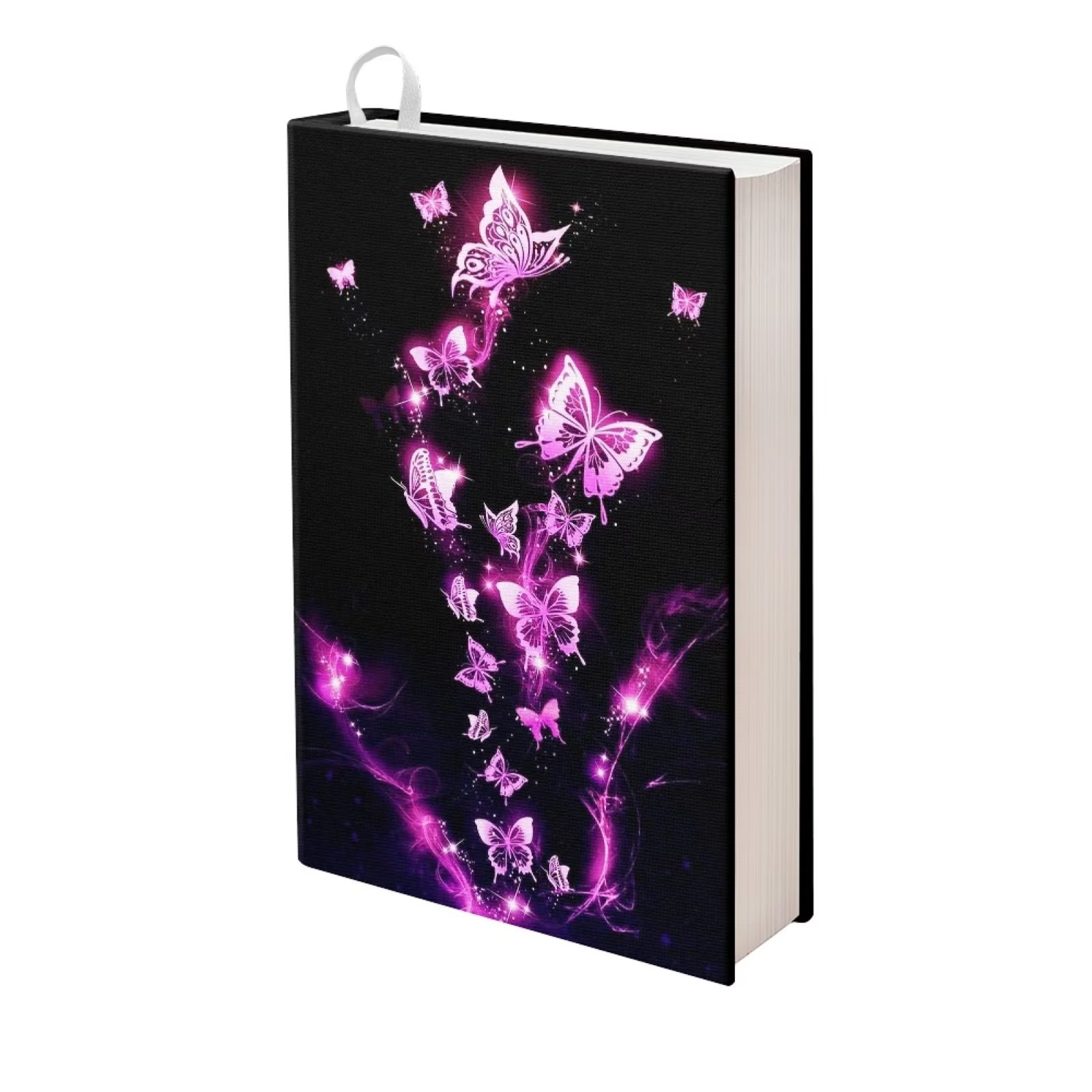 Renewold Purple Light Butterfly Book Covers Protector for Hardcover Ribbon Bookmarks School Boys