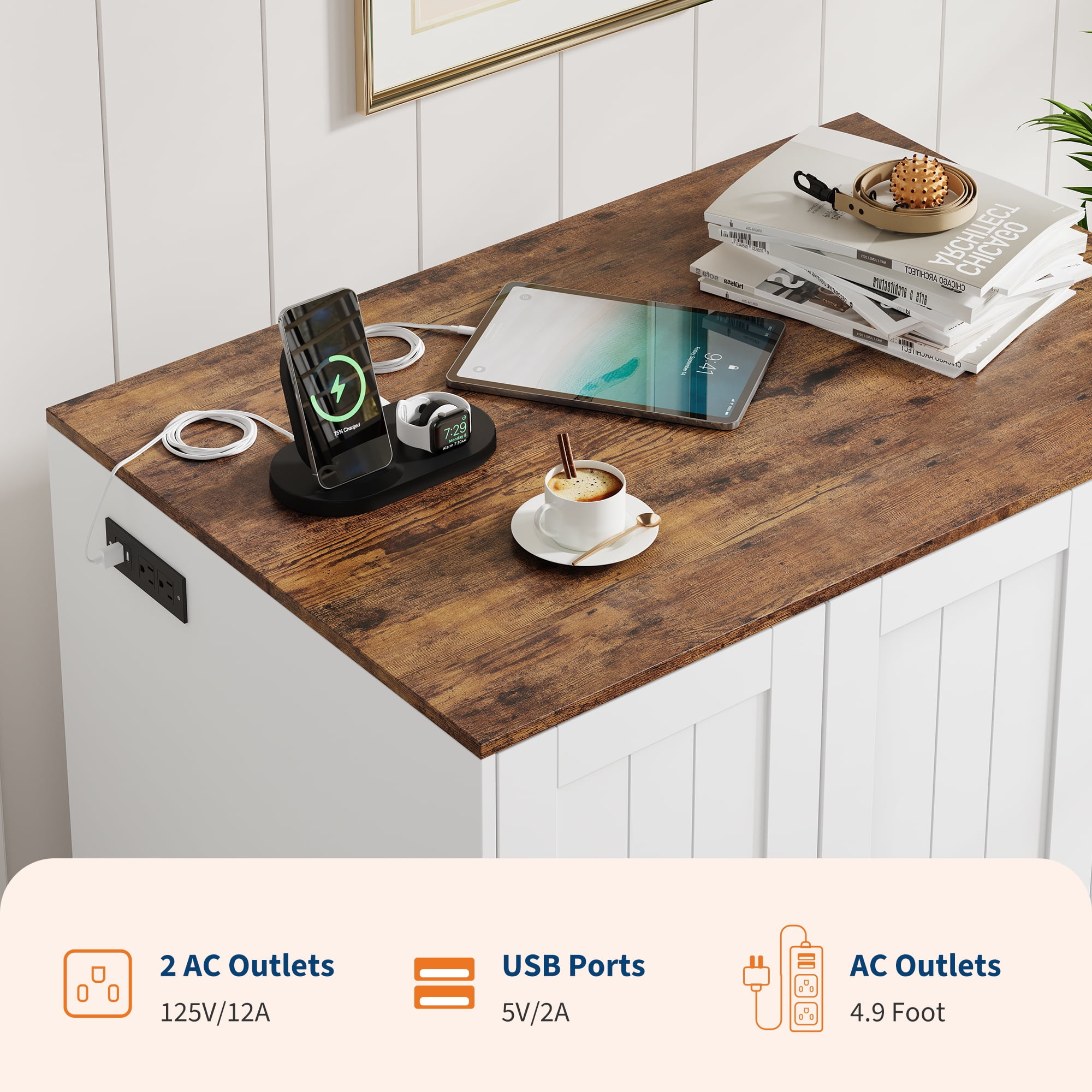 Cat Litter Enclosure for Litter Robot 3/4 with Power Outlet, Dog-Proof Shelf, and Litter Collector