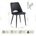 thumbnail image 3 of Velets Set of 4 Aria Side Chair, Upholstered Cushion Padded Faux Leather Curved Backrest Seat w/Metal Legs, Stylish & Modern Dining Chair for Living & Dining Room, Kitchen, Bedrooms & Offices - Black, 3 of 6
