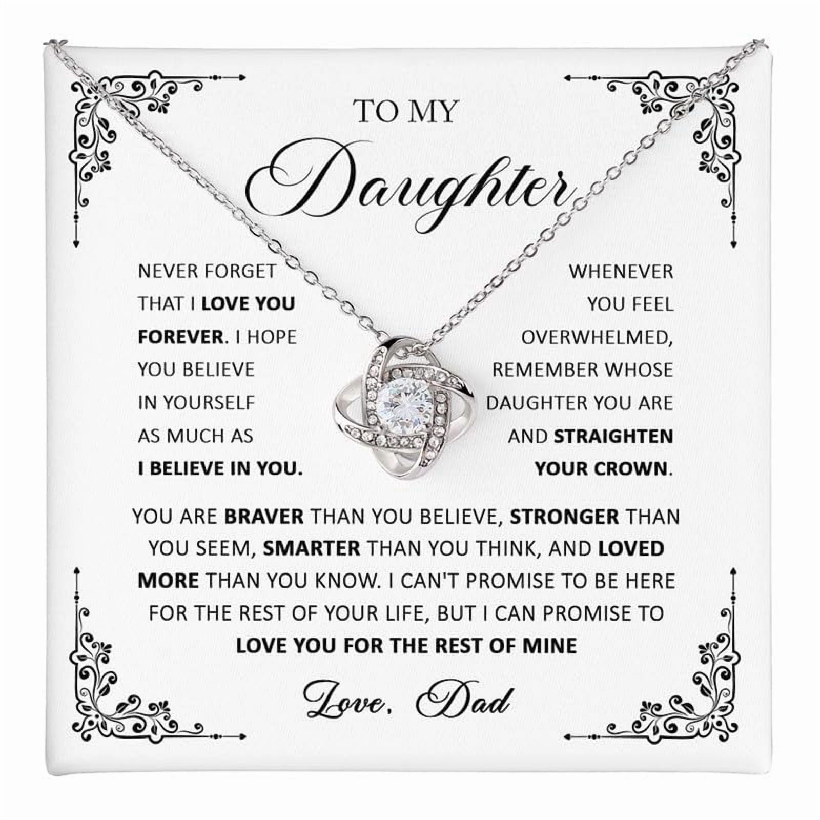 To My Daughter Necklace, Jewelry From Daddy, Daughter Necklace From Dad, Valentines Day, Graduation, Birthday, From Dad#14 #69, White Love Knot Necklace