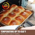 thumbnail image 3 of Deep Baking Pans Set Nonstick,Rectangle Cake Pan,Stackable Bakeware Set of 3,Oven Trays for Baking,Gold(9''/11''/13''), 3 of 5